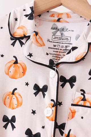 Pumpkin Patch Coquette Bamboo Ruffle Pajama Set