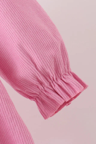 Sterling Pink Corduroy Lace Smocked Dress