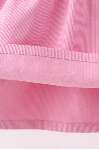 Sterling Pink Corduroy Lace Smocked Dress