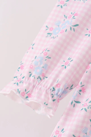 Pippy Pink Floral Bow Girl Bloomer Set