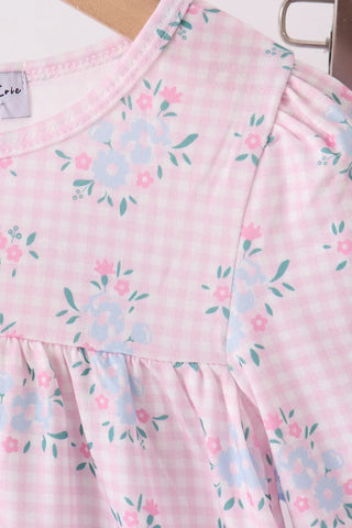Pippy Pink Floral Bow Girl Bloomer Set
