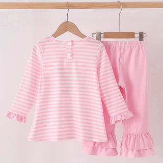 Touchdown Twinkle Sequin Stripe Ruffle Pants Set