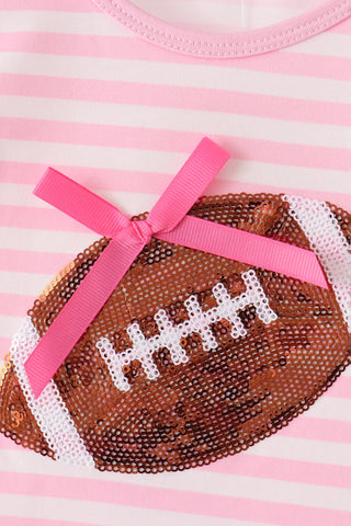 Touchdown Twinkle Sequin Stripe Girl Bloomer Set