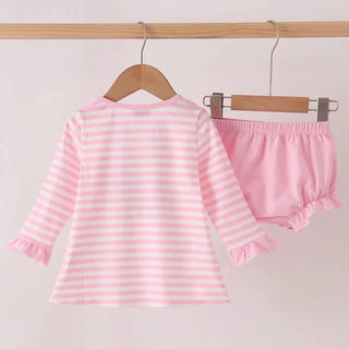 Touchdown Twinkle Sequin Stripe Girl Bloomer Set