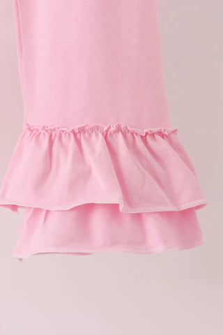 Touchdown Twinkle Sequin Stripe Ruffle Girl Pants Set