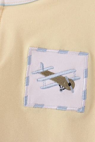 Airfield Adventures Embroidered Stripe Boy Vest Set