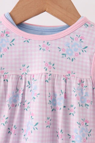 Pippy Pink Floral Bow 2pc Girl Bubble Set