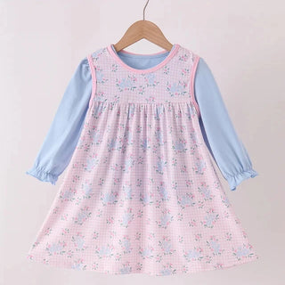 Pippy Pink Floral Bow 2pc Girl Dress Set