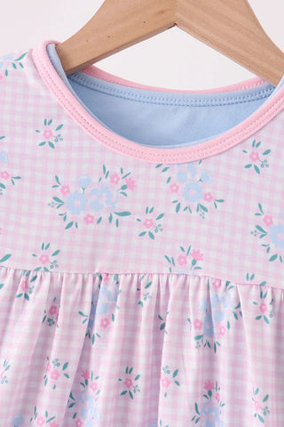 Pippy Pink Floral Bow 2pc Girl Dress Set