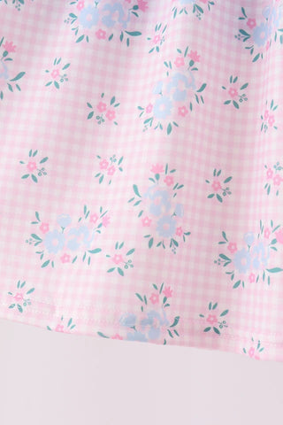 Pippy Pink Floral Bow 2pc Girl Dress Set