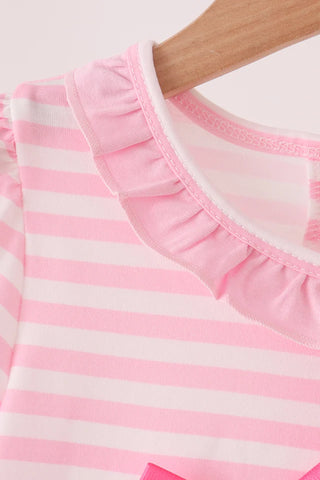 Touchdown Twinkle Sequin Stripe Ruffle Girl Dress