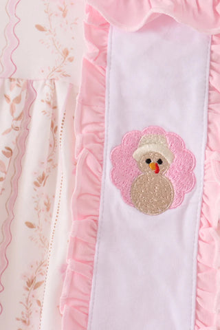 Thankful In Bloom Embroidered Ruffle Dress