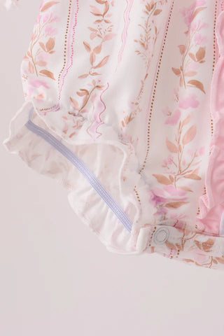 Thankful In Bloom Embroidered Ruffle Bubble