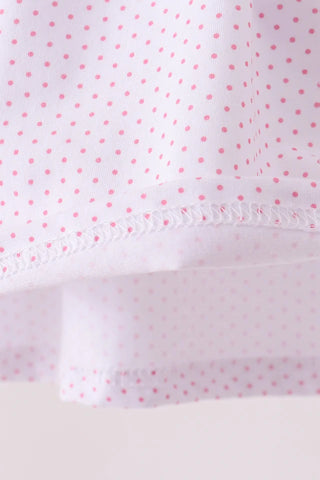 Turkey Trot & Dots Embroidered Girl Dress