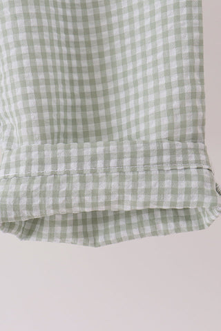 Harvest Turkey Trio Embroidered Gingham Boy Pants Set