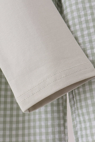 Harvest Turkey Trio Embroidered Gingham Boy Pants Set
