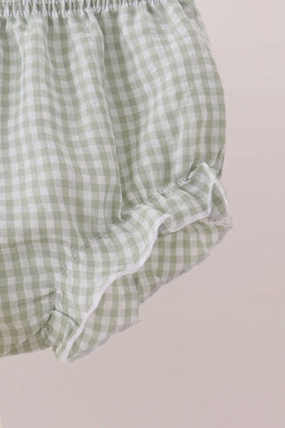 Harvest Turkey Trio Embroidered Gingham Girl Bloomer Set