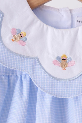 Cotton Sky Turkey Embroidered Ruffle Dress
