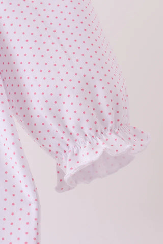 Turkey Trot & Dots Embroidered Ruffle Romper