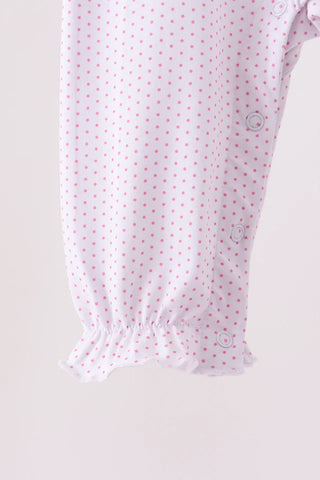 Turkey Trot & Dots Embroidered Ruffle Romper