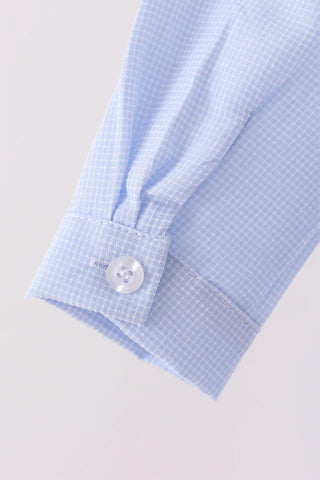 Cotton Sky Turkey Embroidered Boy Button Down Shirt