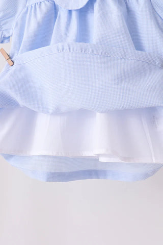 Cotton Sky Turkey Embroidered Ruffle Bloomer Set