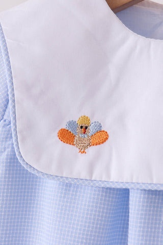 Cotton Sky Turkey Embroidered Boy Bubble
