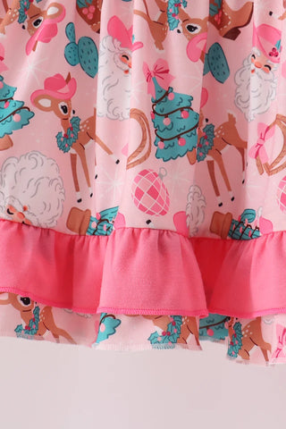 Cowboy Clause Embroidered Ruffle Pants Set