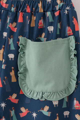 Navy Nativity Mom Pajama Pants