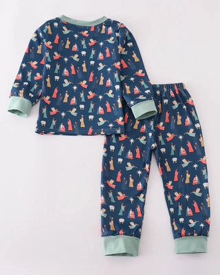 Navy Nativity Boy Lounge Set