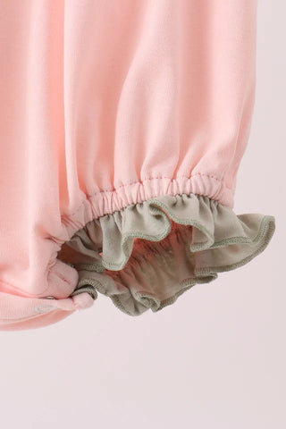 Pumpkin Posy Bow Applique Ruffle Bubble