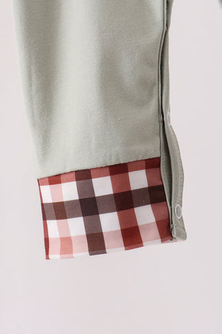 Turkey & Plaid Applique Boy Romper