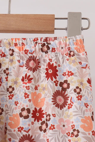 Turkey & Posies Applique Ruffle Pants Set