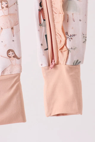 Christmas At The Ballet Bamboo Ruffle Zip Romper