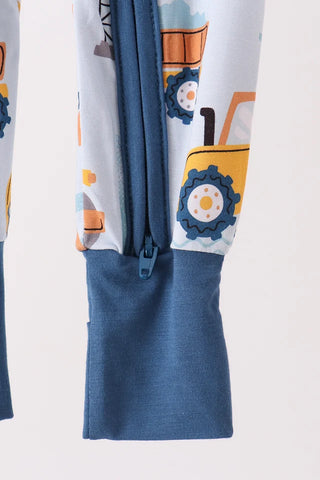Builder’s Blueprint Bamboo Boy Zip Romper