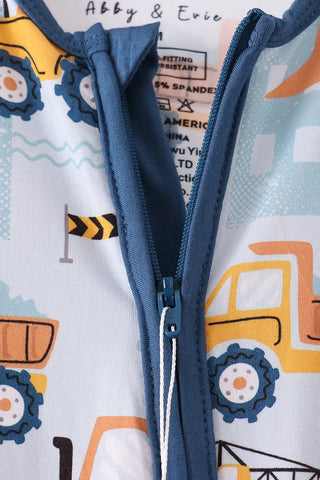 Builder’s Blueprint Bamboo Boy Zip Romper