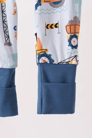 Builder’s Blueprint Bamboo Boy Zip Romper