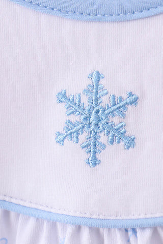 Snowy Bows Embroidered Girl Bubble