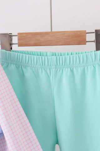 Autumn Grace Turkey Embroidered Gingham Girl Pants Set