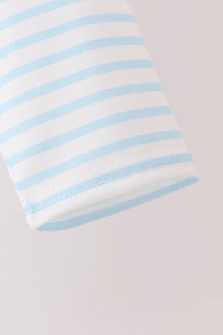Little Dirt Digger Applique Stripe Boy Top