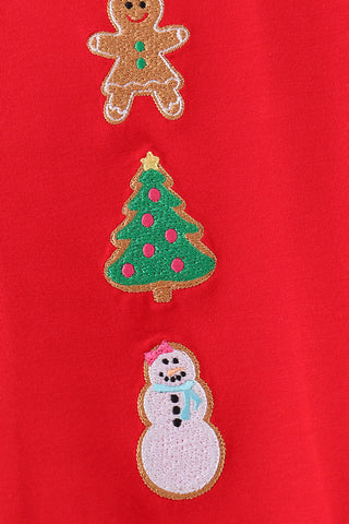 Christmas Trio Embroidered Girl 2pc Dress Set