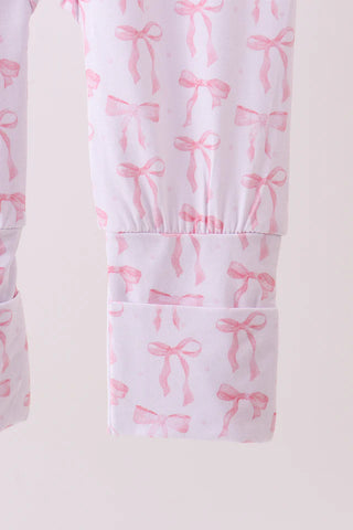 Lovely Little Bows Bamboo Ruffle Baby Zip Romper