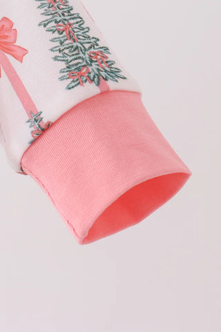 Bow-Tied Christmas Trees Ruffle Romper
