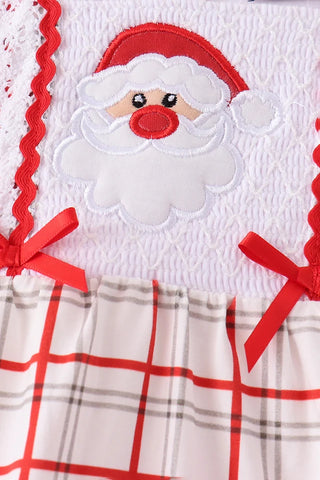 Santa’s Plaid Parade Smocked Girl Bubble