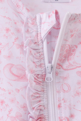 Cowgirl Boots & Bows Bamboo Romper