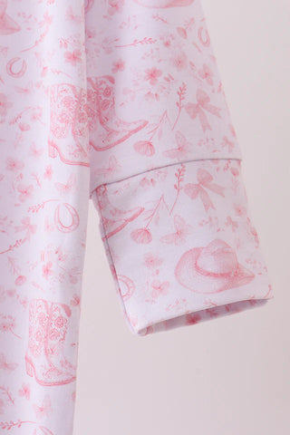 Cowgirl Boots & Bows Bamboo Romper