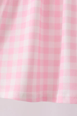 Thankful Tilly Turkey Embroidered Gingham Girl Bloomer Set