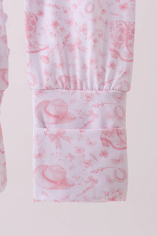 Cowgirl Boots & Bows Bamboo Romper