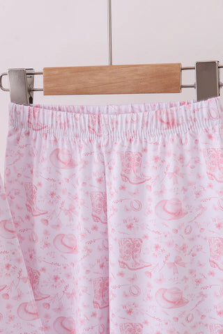 Cowgirl Boots & Bows Bamboo Girl Pajama Set