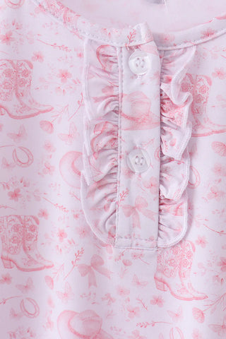 Cowgirl Boots & Bows Bamboo Girl Pajama Set